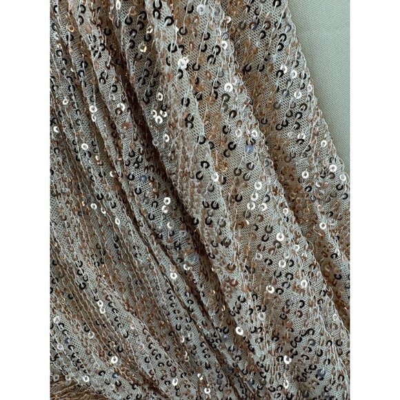 Mac Duggal Sequin Long Sleeve Midi Cocktail Formal Dress Size 12 Rose Gold NWT - Picture 6 of 6